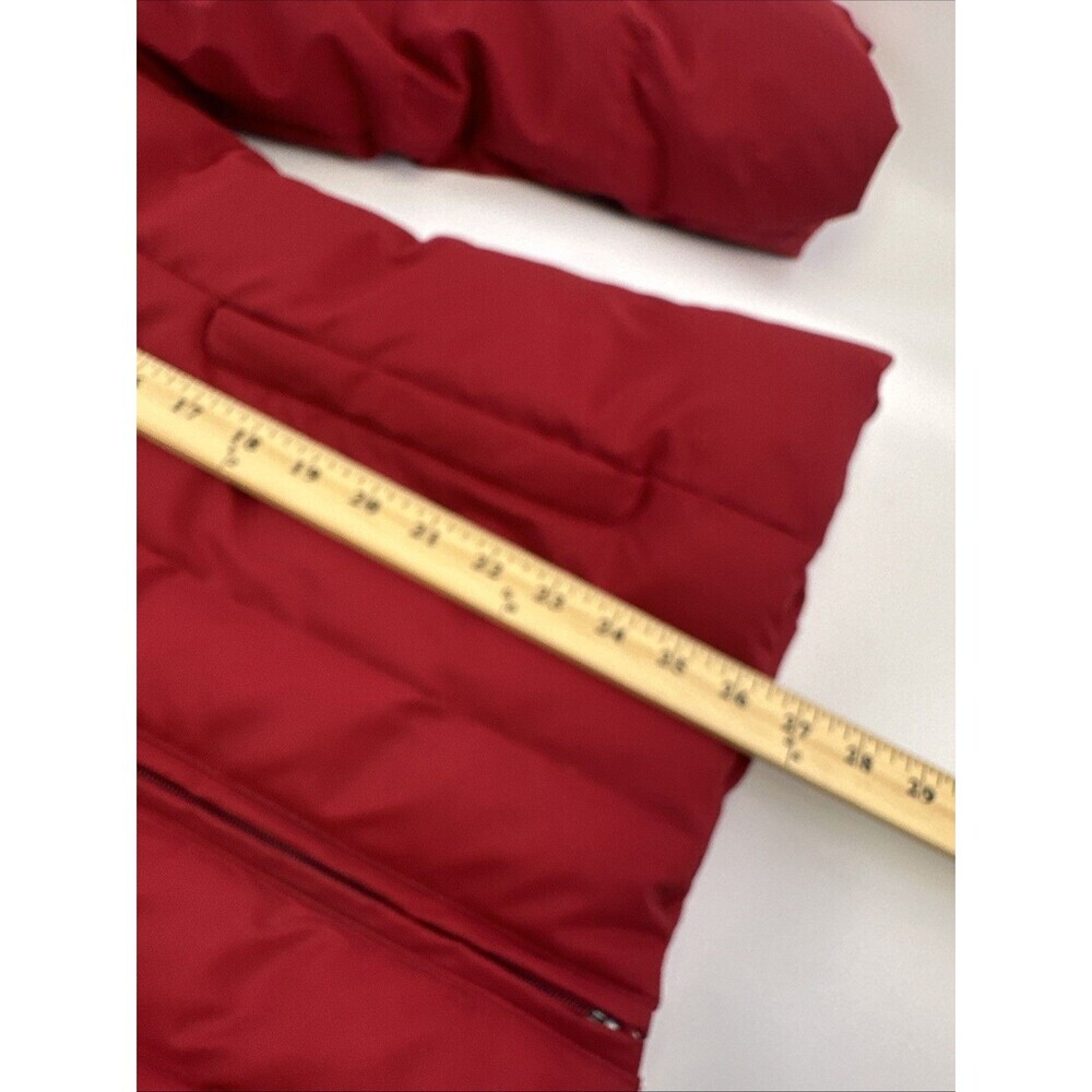 Calvin Klein Down Puffer Coat Zip Red Fleece Lined Pocket Insulated Women Medium - Picture 11 of 16